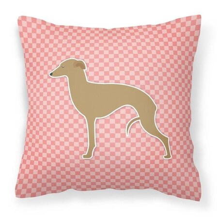 Carolines Treasures Carolines Treasures BB3614PW1818 Italian Greyhound Checkerboard Pink Fabric Decorative Pillow BB3614PW1818